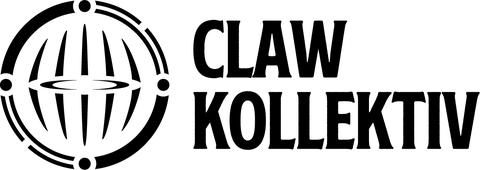 Der Schriftzug CLAW Kollektiv mit einem Krallenlogo davor