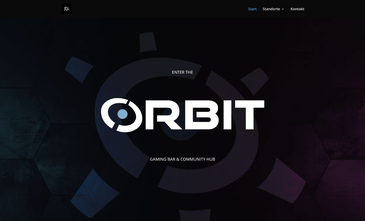 Startseite der ORBIT Website mit deren Schriftzug